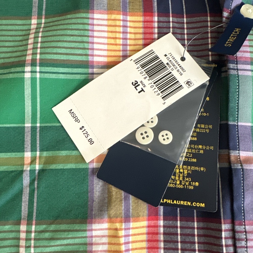 Polo Ralph Lauren Men's Classic Multi Color LS Button Down Shirt Preppy Size 3LT - Picture 5 of 11